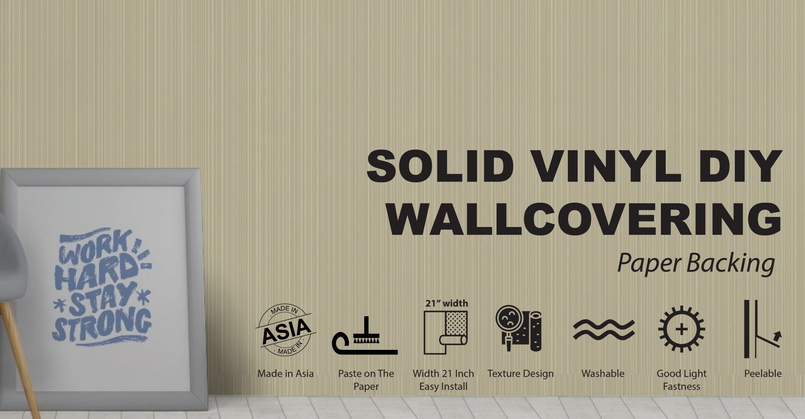 Solid Vinyl DIY Wallcovering