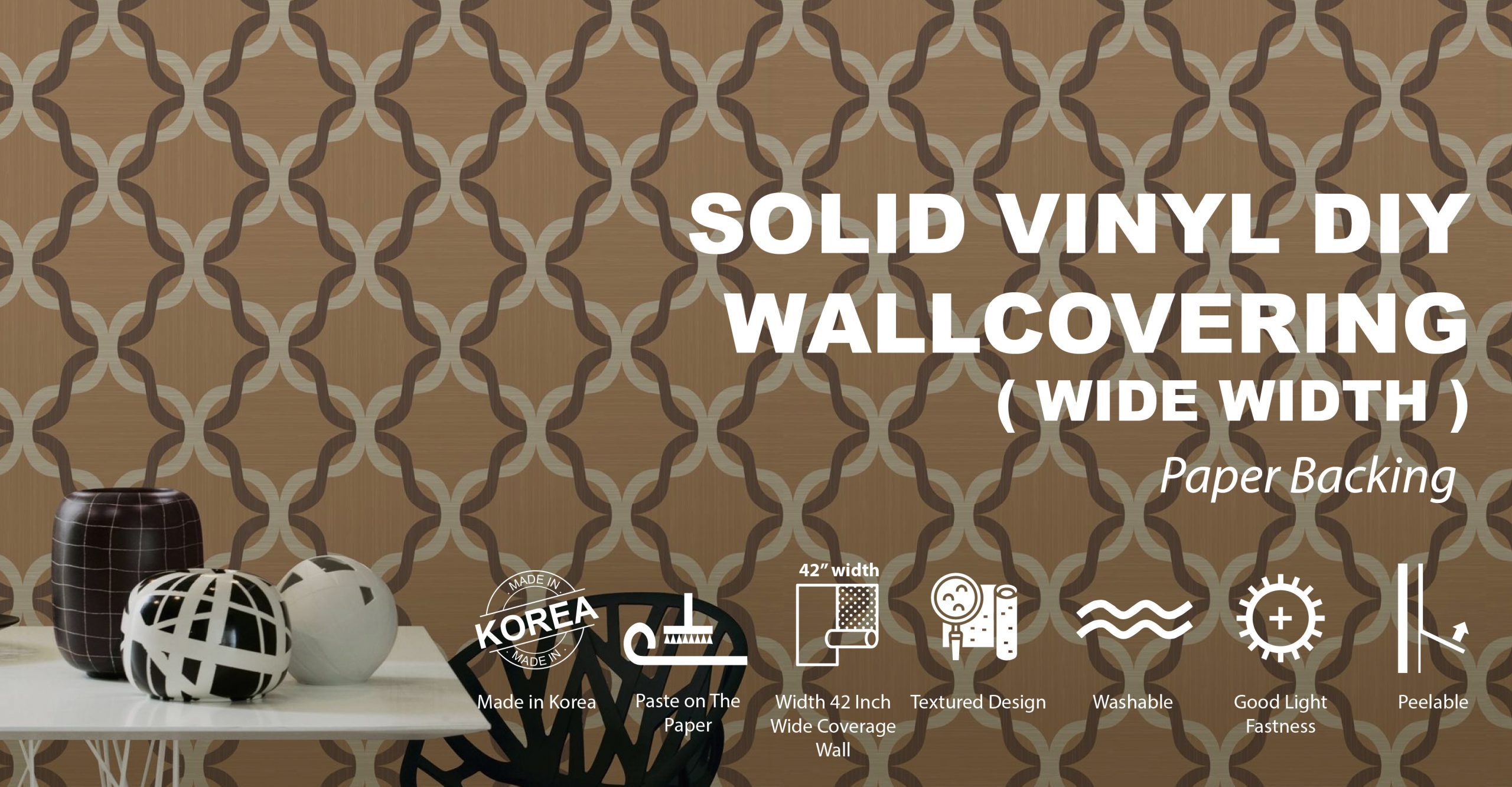 Solid Vinyl Wallcovering (Wide Width)